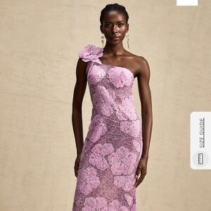 BÉATRICE PURPLE FLORAL-APPLIQUÉ MAXI DRESS
